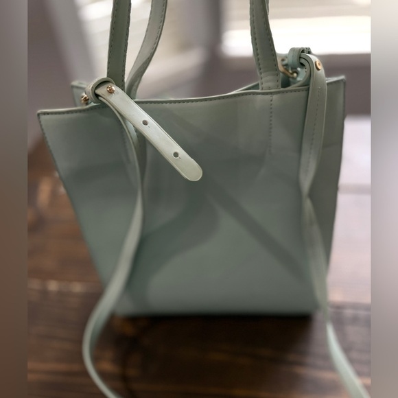 A NEW DAY bag  with leaves designs, light blue/green, NWOT - Picture 5 of 6